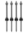M10 Heavy Duty Hanger Bolts For Solar Panels With EPDM Seal And Locking Nut Stainless Steel Roof Mount Adapter, 7.9 Inch, 4 Pack