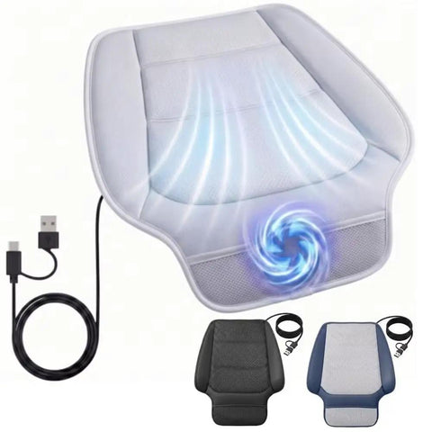 USB Cooling Car Seat Pad For Chevrolet Volt Bolt EV EUV Blazer EV With Strong Airflow And Super Breathable Mesh, showcasing airflow.