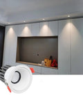10 Pack Led Recessed Downlights With Slick Anti Glare Baffle Trim Dial In Any Shade From 3000K To 6000K featuring aluminum design in modern kitchen.