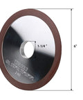 Rock Solid Six Inch Dish Resin Diamond Grinding Facing Wheel Bulletproof 320 Grit for fast carbide saw sharpening 6 inch diameter
