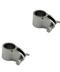 Two Pack Stainless Steel 316 Top Jaw Slide Sets in seven eighths inch and one inch sizes with quick release spring pin for heavy duty use