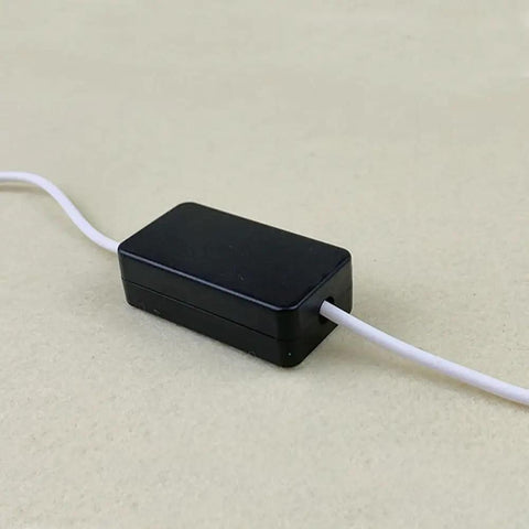 Ten Pack Heavy Duty ABS Plastic Electronic Project Enclosures Black Wiring Junction Boxes 1.89 X 1.02 X 0.61 Inches with white wire attached.