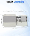 Hydraulic Swivel Adapter Set Of Two One Quarter Inch NPTF Female To Three Eighths Inch JIC Thirty Seven Degree Flare Swivel Fittings For Leak Free Hydraulic System Industrial Grade Durable Go To Heavy Duty, product dimensions diagram