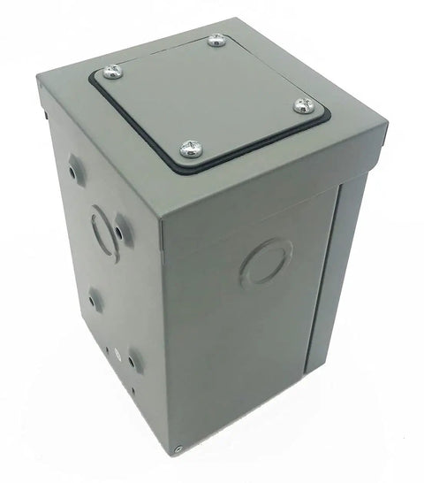 Heavy Duty 50 Amp Generator Power Inlet Box Ready To Roll Nema Type 3r Rainproof Outdoor Electrical Outlet with gray finish