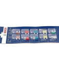 Heavy Duty Mini Automotive Atm Blade Fuse Assortment Kit For Cars shields electrical wiring, featuring various size fuses in a pack.