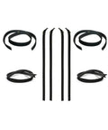 Dodge W250 Window Seal Kit Front Upper 8 Piece Weatherstrip Set For 1981 1993 Front Driver And Passenger Sides With Division Bar Inner And Outer Weatherstrips Premium OE Quality Direct Fit displayed in a set layout