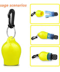 Regulator Mouthpiece Cover Set for Diving and Snorkeling, PVC Dust-Proof Cap Protectors in Yellow, shown in use.