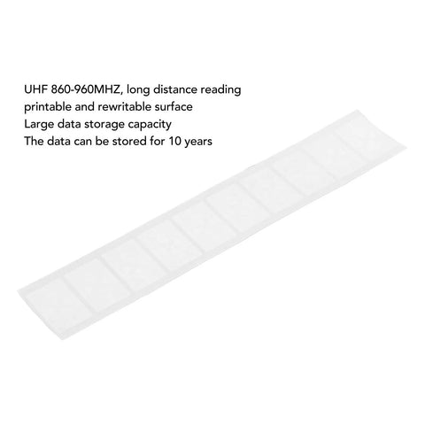 Top Tier One Hundred Pieces Uhf Rfid Tags 860 To 960 Mhz Adhesive Labels on a roll for long distance reading and rewritable use.