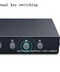 Bi Directional 4 Port Ethernet Switch With 1 Input 4 Outputs Or 4 Inputs 1 Output Gigabit 1000M Ethernet Network Hub front view