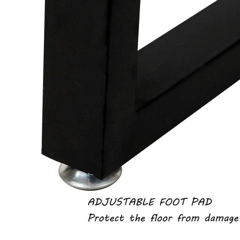 Heavy Duty Industrial Table Legs Set Of 2 In Trapezoid Shape 28 Inch Tall Solid Steel With Matte Finish Adjustable Foot Pad