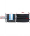 Side view of Tiny But Mighty Micro DC Gear Motor with dimensions, showing brushless planetary gearbox.
