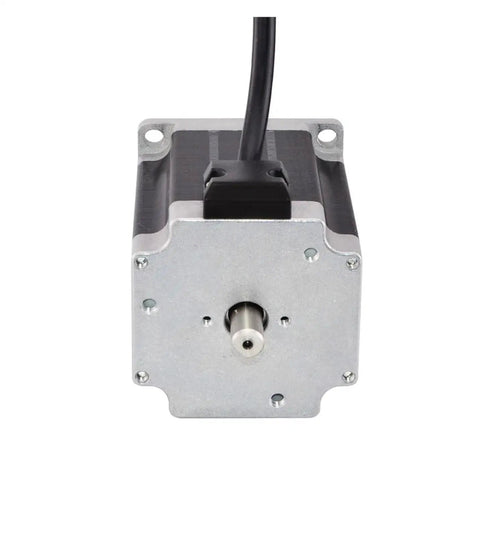 Total Game Changer Nema 23 Stepper Motor With Dual Shaft And Precision Windings To Handle Heavy Cutting Tasks Without The Stress Or Thermal Drift Ideal For Cnc Fabrication And 3d Printing Projects Running Breezy, showcasing dual shaft angle.