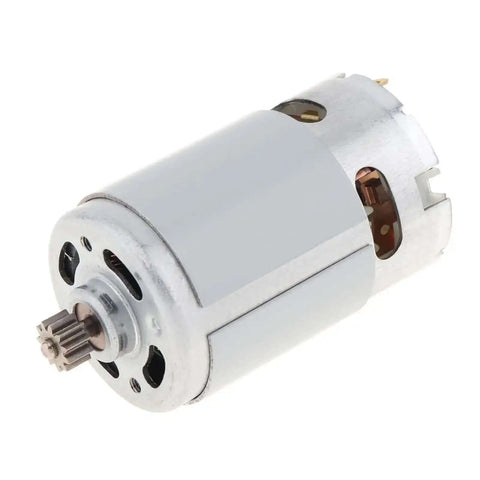 Rs550 16.8V DC Motor 26000RPM High Speed Micro Motor showing compact design and 11 tooth gearbox for battery projects.