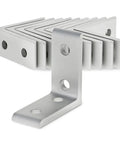 All American He Man Heavy Duty Four Hole Tall Inside Corner Bracket Ninety Degree Angle Brace shown in silver finish.