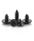 Close-up of black Phillips self-tapping screws with washers from 340 Piece Black Phillips Self Tapping Screws Set M3 M3.5 M4 M5 For DIY Projects