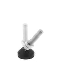 Beefy Four Pack Screw On Leveling Feet Heavy Duty Adjustable Furniture Levelers With Anti Skid Rubber Swivel Base M8 Thread