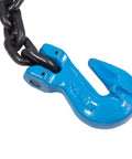Blue hook and black chain from 4 Ton Snatch Block With Swivel Shackle And 4.5 Inch Sheave, 30 Inch Chain, Heavy Duty Tow Truck Wrecker Cable Kit
