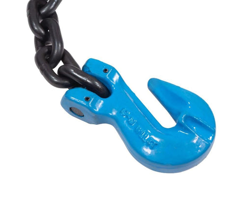 Blue hook and black chain from 4 Ton Snatch Block With Swivel Shackle And 4.5 Inch Sheave, 30 Inch Chain, Heavy Duty Tow Truck Wrecker Cable Kit