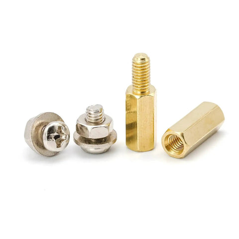 910 Piece M3 Brass Hex Standoff Spacer Kit With Screws Nuts And Washers For PCB And Motherboard Assembly, Complete Electronics Gear For DIYers And Tech Nerds brass and silver standoffs and screws