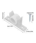 30 Sets Plastic Ball Door Catch Cabinet Hardware Kit with screws shown in white plastic with dimensions