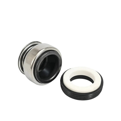 Super Tough Hardware Mechanical Shaft Seal For Inline Water Pump With Ceramic And Carbon Rings Fits 8mm To 30mm Shafts showing stainless steel and ceramic parts.