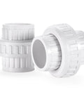 1-1/2 Inch PVC Union Pipe Fitting Socket To Socket With Built In EPDM O Ring, white, Schedule 40, 2 pack for plumbing repairs