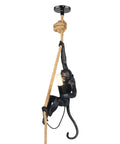 Vintage Resin Hemp Rope Monkey Chandelier Pendant Lamp With Edison Style Bulb Fixture E26 hanging on a rope