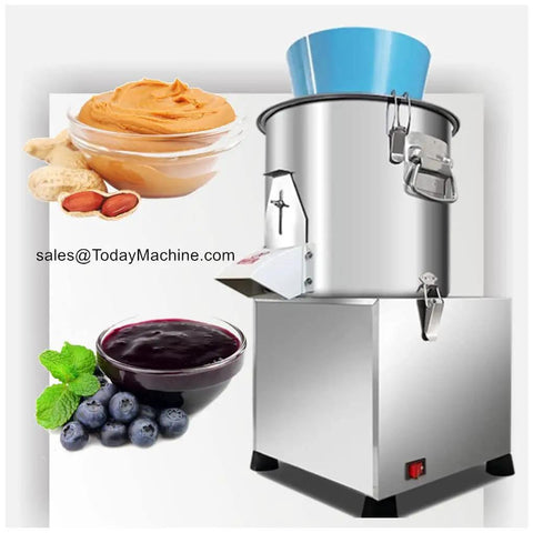 Beast Workhorse Wet Grinding Machine For Corn And Vegetables, Industrial Milling Equipment With Stainless Steel Frame, showing peanut butter and blueberry jam.