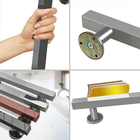 Stainless Steel Glass Door Handle Set For Home And Barn Doors 30cm Alloy Push Pull Hardware with Easy Grip Interior Design
