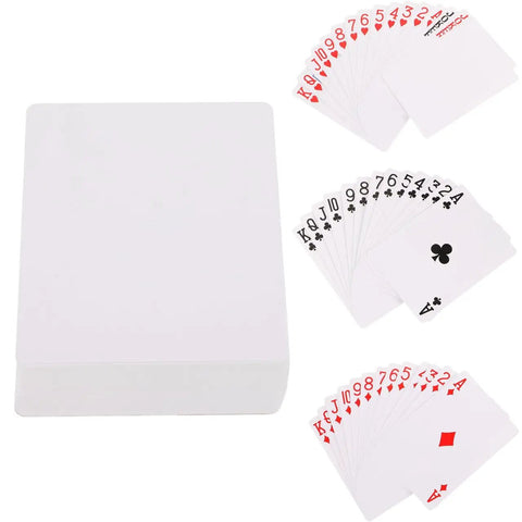 2 Sets Sublimation Blank Poker Cards 2.55 By 3.54 Inches White Deck Kit For Heat Transfer Printing DIY Printable Playing Cards
