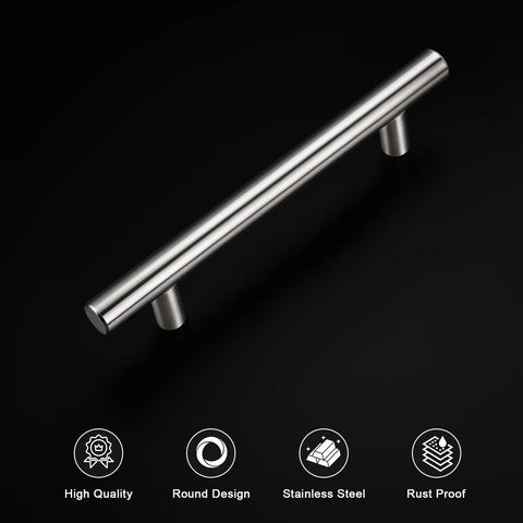 30 Pack 3-3/4 Inch Hole Center Cabinet Pulls Brushed Nickel Stainless Steel Kitchen Cabinet Handles 6 Inch Overall Length