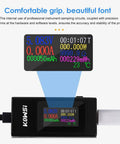 USB C Power Meter And Tester For Go-To Voltage And Current Checks 4-30V 0-6.5A Digital Multimeter LED display showing readings