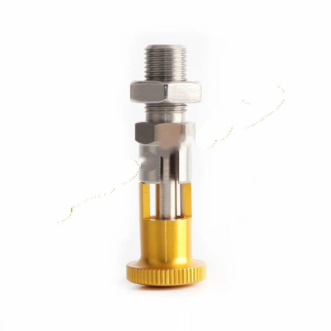 Tough As Nails Self Locking Indexing Plunger With Fine Thread Aluminum Knob And Durable Carbon Steel M5 To M16, view of locking mechanism.