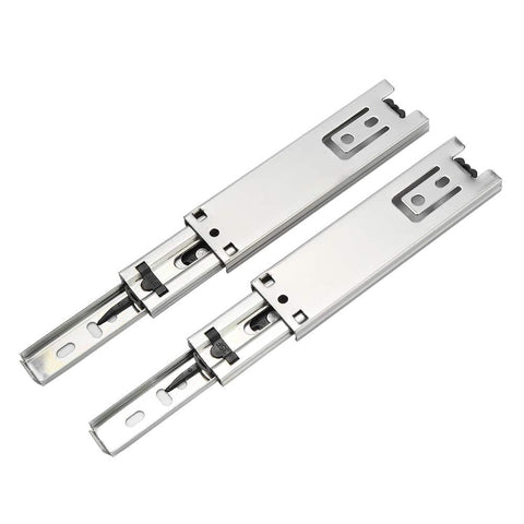 Rock Solid Heavy Duty Five Inch Full Extension Drawer Slides For Cabinets And Dresser Drawers Telescoping Rails Ball Bearing Undermount Glide Track Replacement System Twenty Kg Load Capacity, zinc-plated steel view.