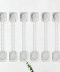 Six Pack Safety Locks For Cabinets And Refrigerator with adjustable ABS straps and adhesive tape