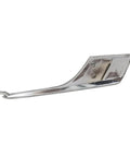 Premium Chrome Fog Light Molding Trim Strip For Tesla Model X Lower Bumper Accent Driver Side from a side angle.
