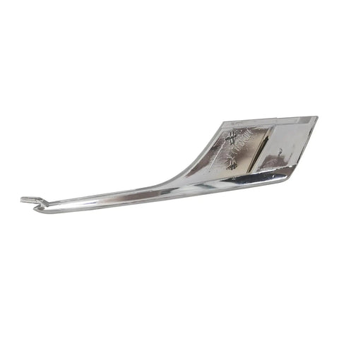 Premium Chrome Fog Light Molding Trim Strip For Tesla Model X Lower Bumper Accent Driver Side from a side angle.