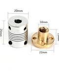 500mm Lead Screw Kit For 3D Printers With Nuts Coupling And Ball Bearing