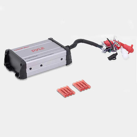 Beefy 1500W Peak 4 Channel Marine Amplifier Receiver With IP65 Waterproof And Weatherproof Marine Grade Audio With Wiring and Connectors