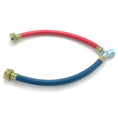 Y Shape Washing Machine Hose Connector For Hot And Cold Water, Rubber Heavy Duty Tube Fittings, 3/4 Inch, Red and Blue Coded