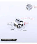 Diagram of Set Of 24 Glass Brackets Heavy Duty Zinc Alloy Clips For Shelves And Stair Rails with dimensions.