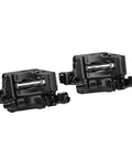 Heavy Duty Hydraulic Disc Brake Front And Rear Set Mountain Road Bike Aluminum Alloy calipers in black finish, durable and effective.