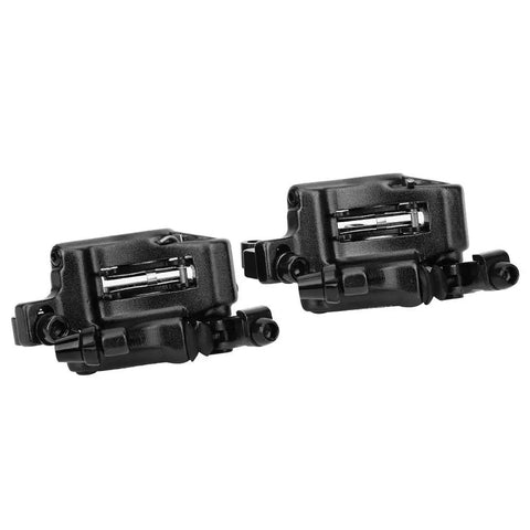 Heavy Duty Hydraulic Disc Brake Front And Rear Set Mountain Road Bike Aluminum Alloy calipers in black finish, durable and effective.