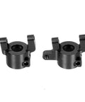 Heavy Duty Aluminum Front C Hub Carrier Set With Rear Axle Lockout Kit For RC Crawlers showing paired front hubs in black finish.