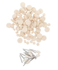 120 Pcs Wool Polishing Wheels Set With Arbor Shank Buffing Pads Kit For Drill Polisher, wheels and shanks displayed