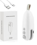 White 2 In 1 Heat Sealer And Cutter For Snack Bags, Portable Bag Sealer Resealer Machine, USB-C cable, product box shown