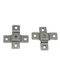 304 stainless steel torque hinge with mounting holes, 2.0 N.m, shown in front and side views