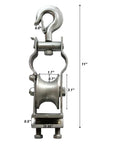 Heavy Duty Cable Pulley Set With Cast Aluminum Wheel For Smooth Cable Feeding, Wear Resistant, Dual Fixing Methods, front view
