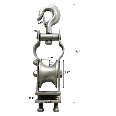 Heavy Duty Cable Pulley Set With Cast Aluminum Wheel For Smooth Cable Feeding, Wear Resistant, Dual Fixing Methods, front view