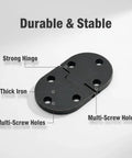 Solid Heavy Duty Butler Tray Hinges For Roll Top Desks And Drop Leaf Tables Dark Bronze smooth hinge with multi-screw holes.